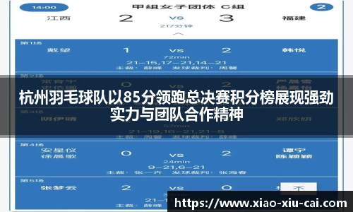 杭州羽毛球队以85分领跑总决赛积分榜展现强劲实力与团队合作精神
