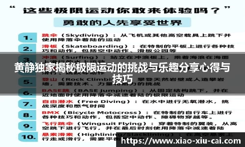 黄静独家揭秘极限运动的挑战与乐趣分享心得与技巧