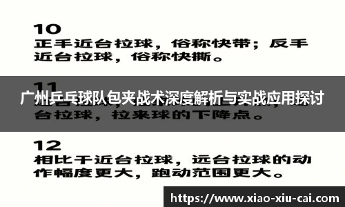 广州乒乓球队包夹战术深度解析与实战应用探讨